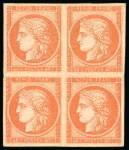 Stamp of France » Type Cérès de 1849-1850 1850, Cérès non dentelé 40 centimes orange, Y&T