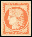Stamp of France » Type Cérès de 1849-1850 1850, Cérès non dentelé 40 centimes orange, Y&T