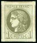 1870, Émission de Bordeaux 1 centime olive, Y&T n°39B