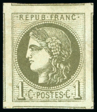 Stamp of France » Emission de Bordeaux 1870, Émission de Bordeaux 1 centime olive, Y&T n°39B