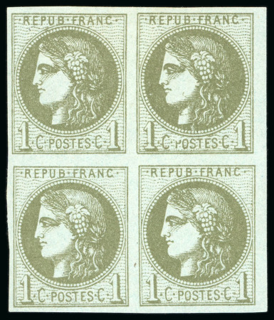 Stamp of France » Emission de Bordeaux 1870, Émission de Bordeaux 1 centime olive, Y&T n°39C