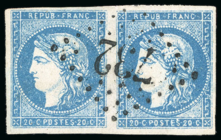 Stamp of France » Emission de Bordeaux 1870, Émission de Bordeaux 20 centimes bleu, Y&T n°44B