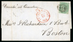 1856-59, Group of 7 covers with Surface Printed frankings