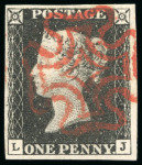 1840, 1d black pl.4 LJ used, with good to very good