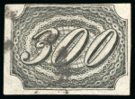 1845, 300r black, semi-worn impression, used