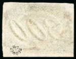 1845, 300r black, early impression, used