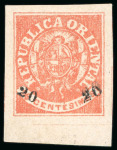 1866, Surcharged "Escuditos" trio including 10c on