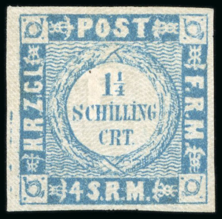 1864, 1 1/4s dark ultramarine, type II, mint