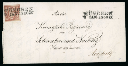 1849, 6kr brown-orange, on very fresh cover