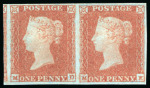1841, 1d red-brown on very blue paper, MD-ME, mint o.g. pair 