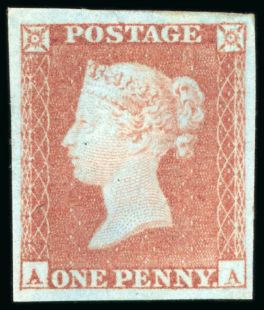 Stamp of Great Britain 1841, 1d red-brown group incl. two mint and one used