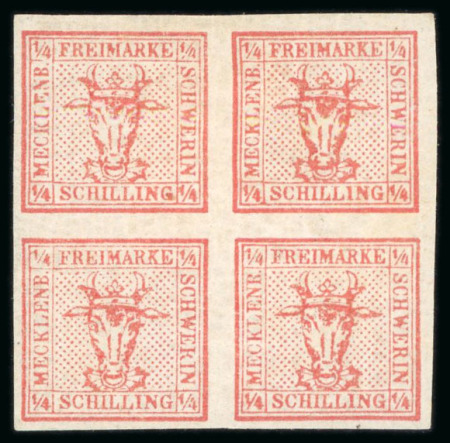 Stamp of German States » Mecklenburg Schwerin 1856, 4/4s vermilion, mint