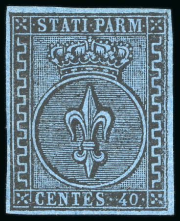 1852, 40c blue, a well margined mint example