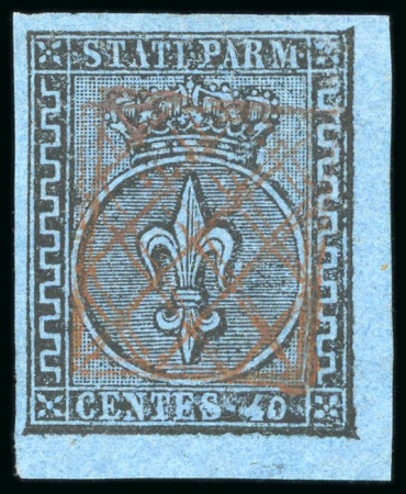 1852, 40c light blue, very fresh, wide to outstandingly