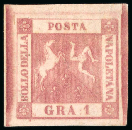 Stamp of Italian States » Naples 1858, 1gr rose, plate I, mint