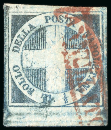 Stamp of Italian States » Naples 1860, 1/2t blue, a spectacular used example