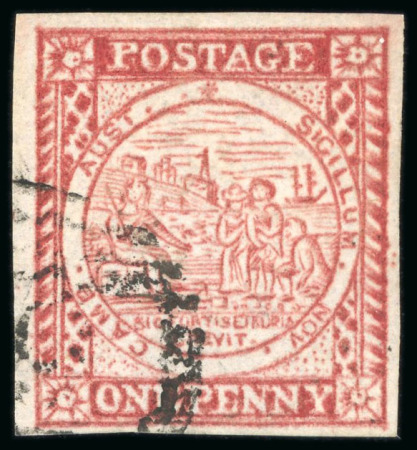 Stamp of Australia » New South Wales 1850 Sydney View pl.II 1d brownish red, fine to very good margins, used
