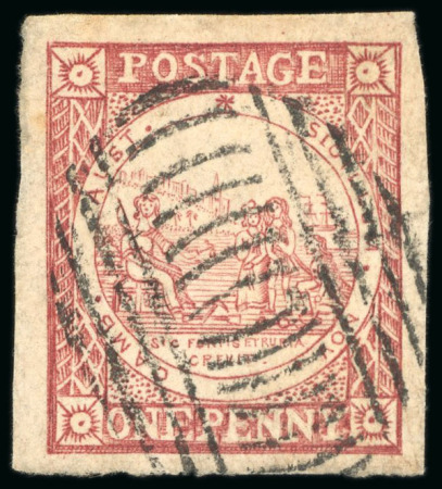 Stamp of Australia » New South Wales 1850 Sydney View pl.I 1d brownish red
