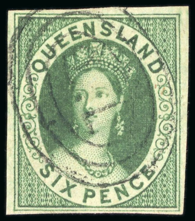 1860, 6d green, fine to very good margins, very neatly used