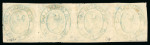 1853 Courier 1d pale blue on yellowish paper with all