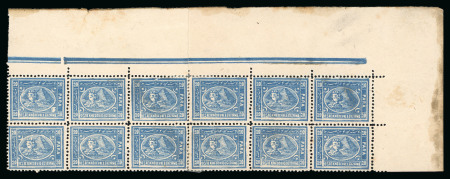 20pa. blue, perf. 12 1/2 x 13 1/3, mint top right corner
