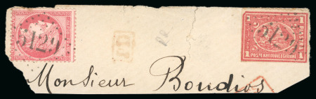 1pi rose-red, tied on 1874 small part cover front by