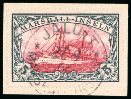 Stamp of Germany » German Colonies » Marshall Islands 1901-16, 5m Yacht tied to small piece by clear Jaluit cds