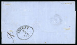 5pa. brown, 1pi. red and 2pi. yellow, all tied on envelope