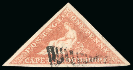 1853, 1d orange-brown on slightly blued paper, used