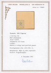 Stamp of Denmark 1864-70 2sk blue line mint imperforate top right corner marginal