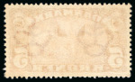 Stamp of Denmark 1912 5kr brown-red, wmk two crowns, in used block of 4