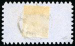 1866-67 5k violet-blue on blue paper, roulette I, in used pair