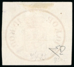 Stamp of Finland 1856, 10kop dark carmine, very good to huge margins, neatly cancelled by boxed Brahestad ds