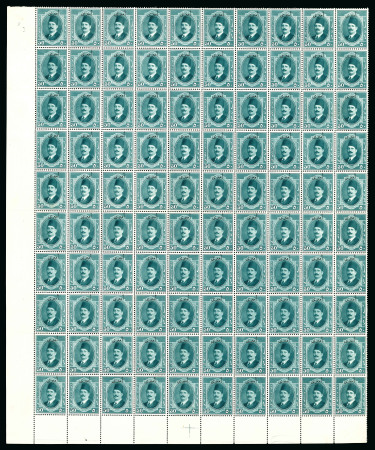 1924, King Fouad: 50m. bluish green, mint, full pane
