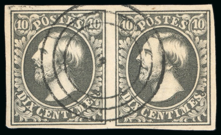 1852, First Printing, 10c gray-black, horizontal pair,
