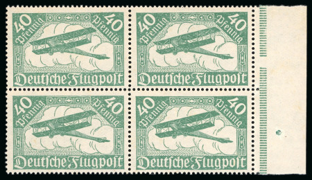 Stamp of Germany 1919, Air mail stamps, biplane 40pf pale green, mint