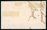 1851, 1kr black on yellow, type II, two very fine singles