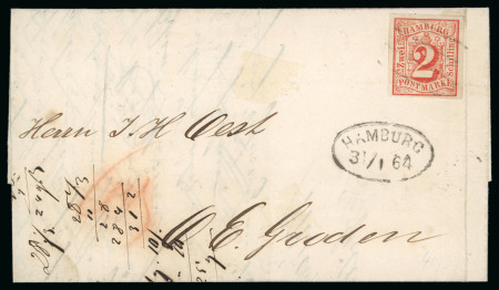 Stamp of German States » German States Collections and Lots 1852-64, group of seven covers including Baden Mi.