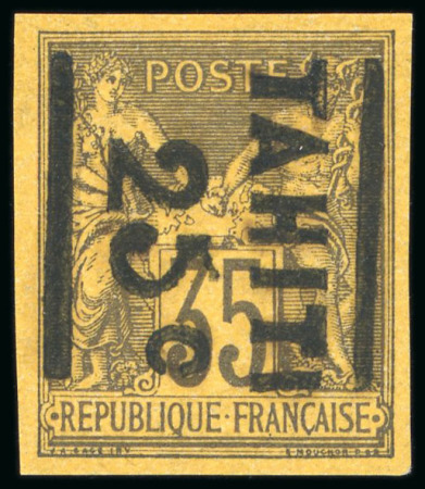 Stamp of Colonies françaises » Tahiti 1882, Type Sage 35 centimes violet-noir sur jaune,