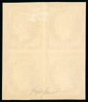 1861, Paris Print 1L brown, plate proof, block of four