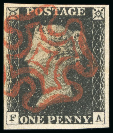 Stamp of Great Britain » 1840 1d Black and 1d Red plates 1a to 11 1840 1d. black, FA, Pl. 1b, good to very large margins,