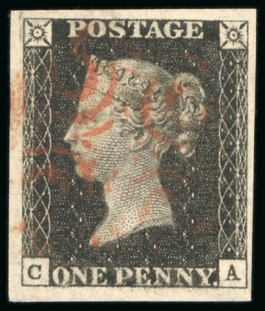 Stamp of Great Britain » 1840 1d Black and 1d Red plates 1a to 11 1840 1d. black, CA, Pl. 6, good to very large margins,