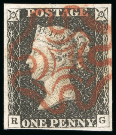 Stamp of Great Britain » 1840 1d Black and 1d Red plates 1a to 11 1840 1d. black, RG, Pl. 3, large balanced margins all