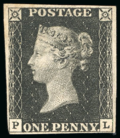Stamp of Great Britain » 1840 1d Black and 1d Red plates 1a to 11 1840 1d. black, LL, Pl. 3, unused with out gum large