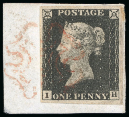 Stamp of Great Britain » 1840 1d Black and 1d Red plates 1a to 11 1840 1d. black, IH, Pl. 2, large margins all round,