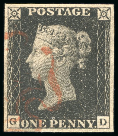 Stamp of Great Britain » 1840 1d Black and 1d Red plates 1a to 11 1840 1d. black, GD, Pl. 2, large margins all round,