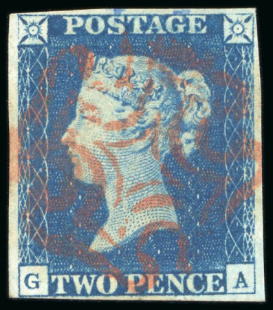 Stamp of Great Britain » 1840 2d Blue (ordered by plate number) 1840 2d blue pl.1 GA used