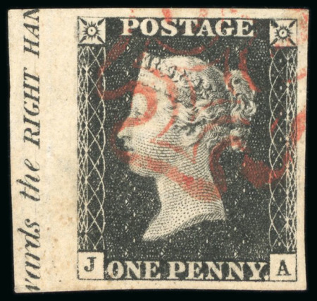 Stamp of Great Britain » 1840 1d Black and 1d Red plates 1a to 11 1840 1d. black, JA, Pl. 3, large margins all round