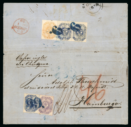 Stamp of Colombia Extremely Important First Issue Three Colour Franking 