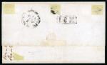 1848-59 2d blue on bluish, intermediate impression, in left marginal pair with the left stamp showing the famous "PENOE" variety